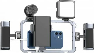 Kafaz stabilizues metalik për Celular Ulanzi Metal Cage, 2 doreza, 66-83 mm, 12x 1/4\" + 4 cold shoe, set