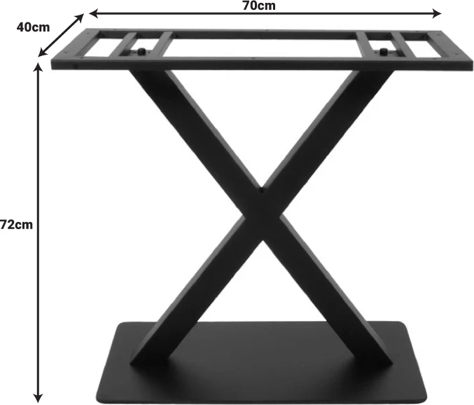 Baza metalike për tavolinë, ngjyrë e zezë, 80x40x72cm