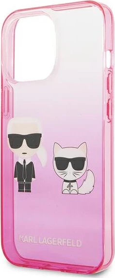 Mbështjellës Karl Lagerfeld KLHCP13LTGKCP për iPhone 13/13 Pro 6.1", Ikonik Karl & Choupette, Rozë