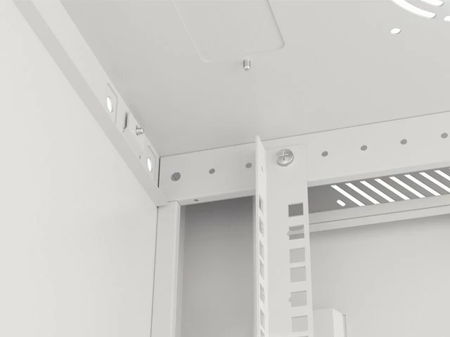 Kabinet RACK LANBERG 19" 22U 600x450, i varur në mur, derë xhami, gri