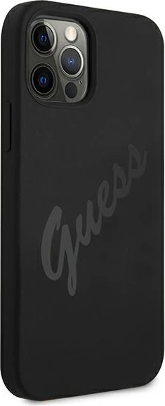 Mbështjellës Guess GUHCP12LLSVSBK për iPhone 12 Pro Max 6.7", silikon, i zi