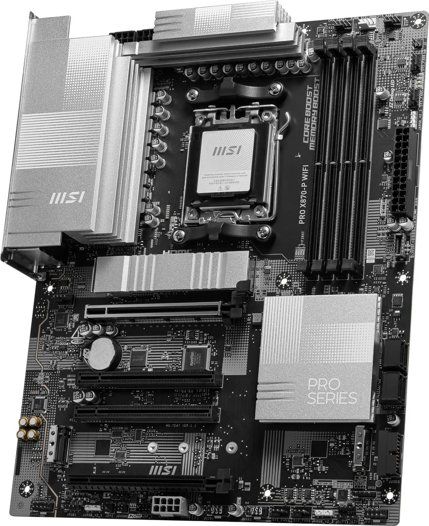Pllakë amë MSI PRO X870-P WIFI, Socket AM5, ATX, E zezë
