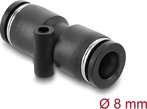 Konektor pneumatik DeLOCK 8 mm, i drejtë, me vrimë montimi, filetë femër, 10 bar, i zi