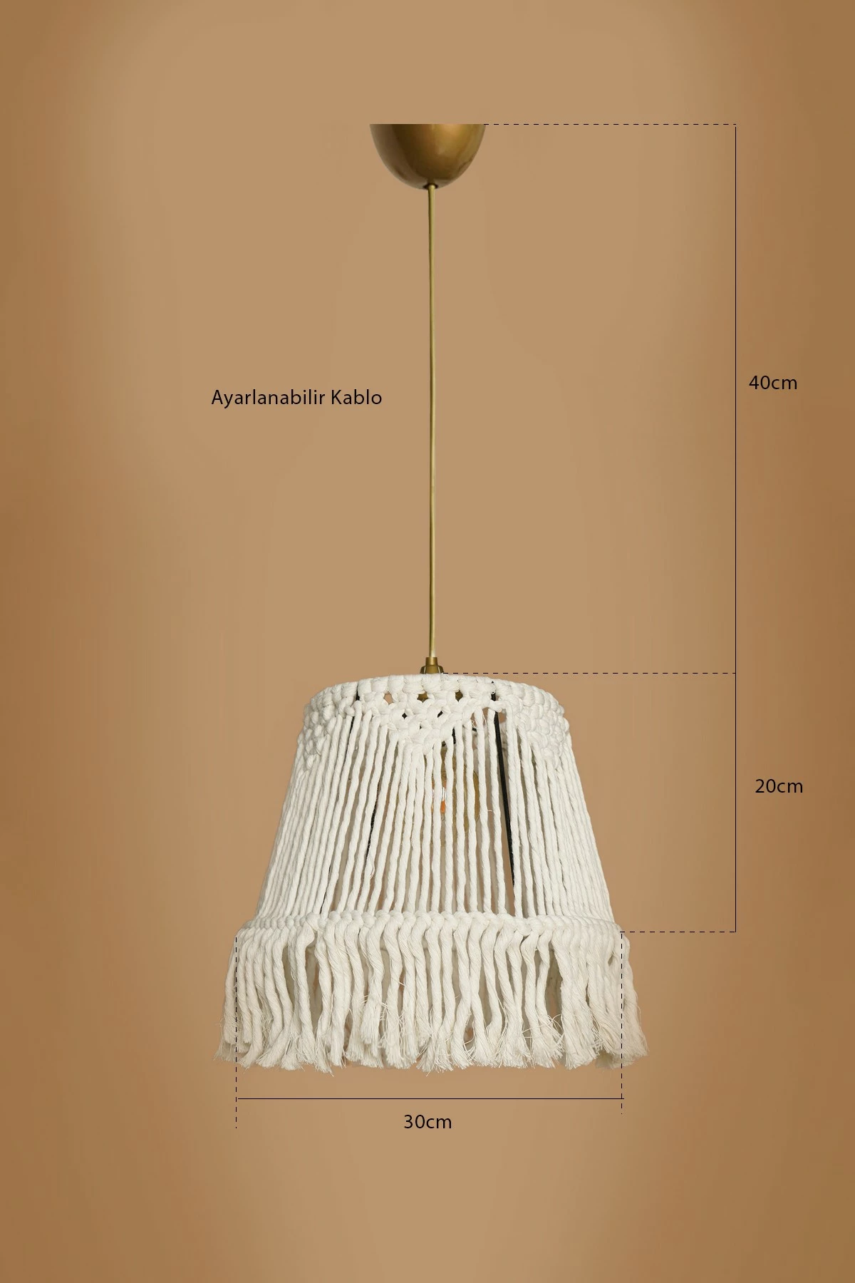 Llambë tavani Opviq, krem, macrame, YL561