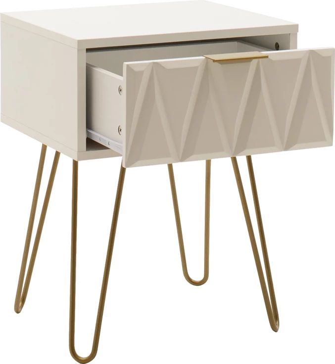 Komodin Isla, ngjyrë bardhë-ari, 42x35x55cm