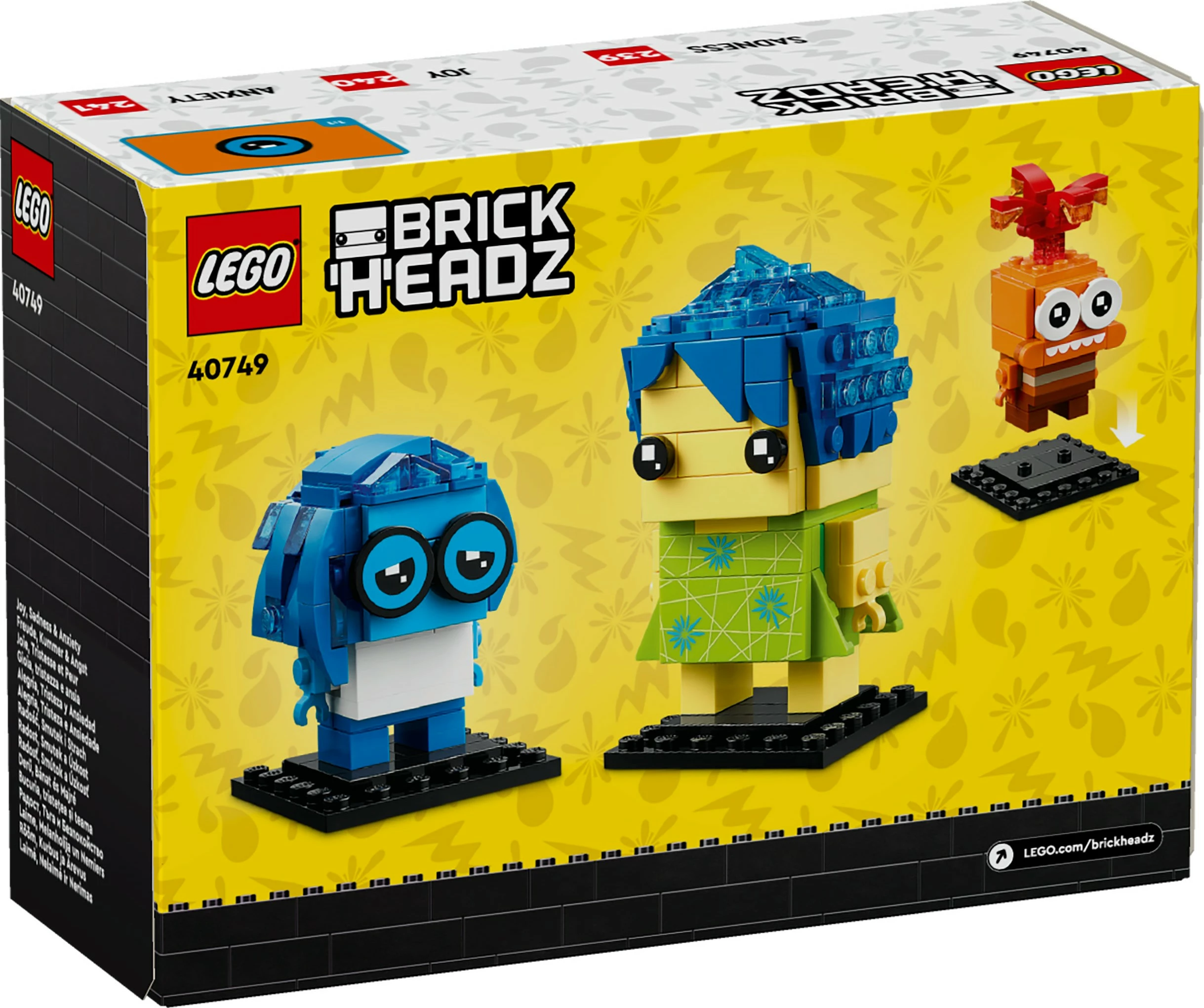 Set ndërtimi LEGO 40749, Joy, Sadness & Anxiety, shumëngjyrësh