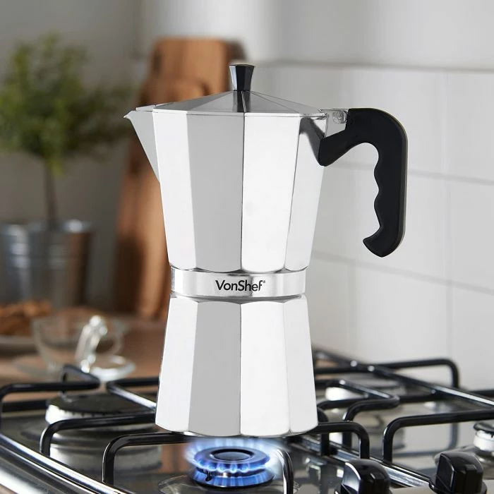 Aparat espresso (moka) Vonshef 1000144 600 ml 12 filxhana alumin, argjendi/zi