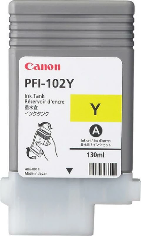Kartricë boje, Canon, LUCIA PFI-102 Y, 130 ml, verdhë