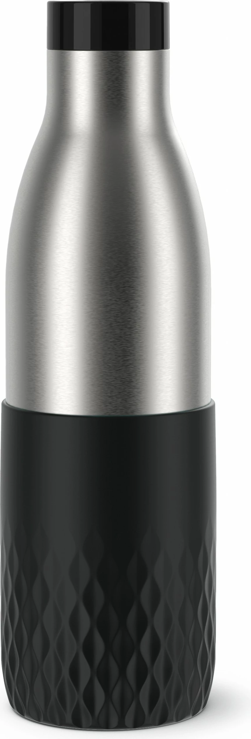 Termos Emsa BLUDROP Sleeve 0.7L, çelik inox, silikon, e zezë