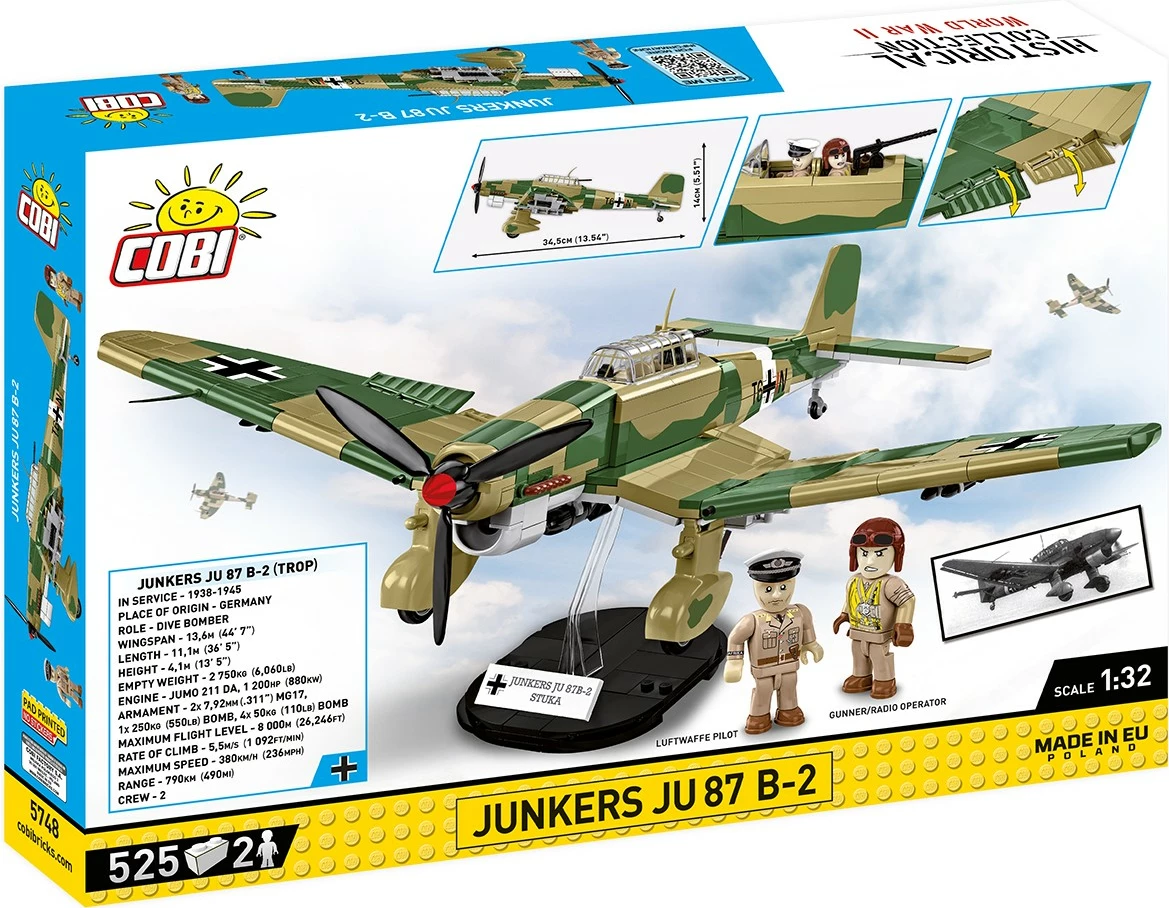 Set blloqesh Cobi Klocki Junkers Ju 87 B-2, 525 pjesë, Kamuflazh tropikal