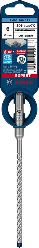 Bit për çekiç rrotullues Bosch SDS plus-7X 6mm 165mm