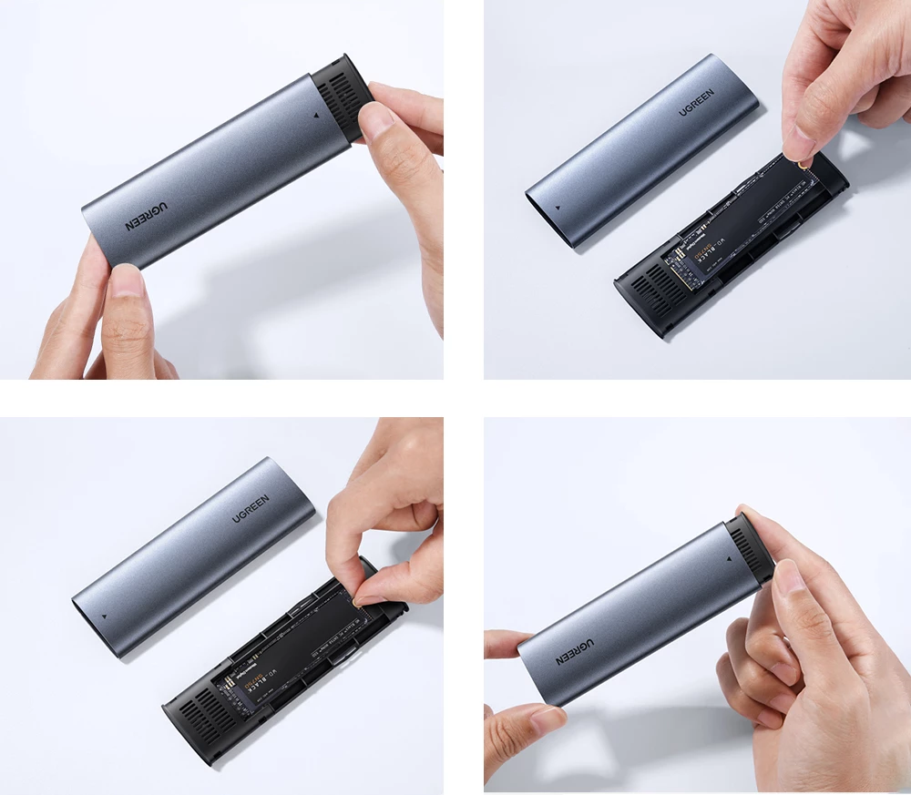 Kasë Ugreen CM400 për SSD M.2 B-Key SATA, USB 3.2, 5Gbps, Gri