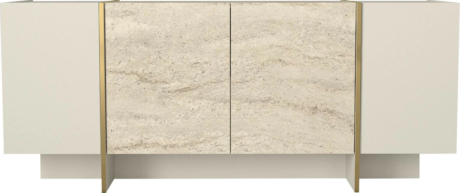 Konsol Skye Decor, ngjyrë travertin dhe sandstone, 180x75.5x46.6cm