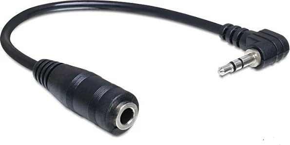 Kabllo adapter audio DeLOCK 65397, 2.5mm mashkull në 3.5mm femër, 0.14 m, e zezë