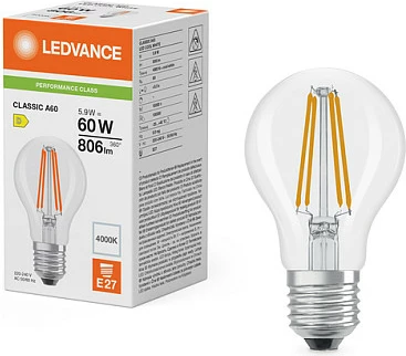 Llambë LED OSRAM Classic A P, E27, 5.9W (ekuivalente 60W), 806 lm, 4000K Cool White