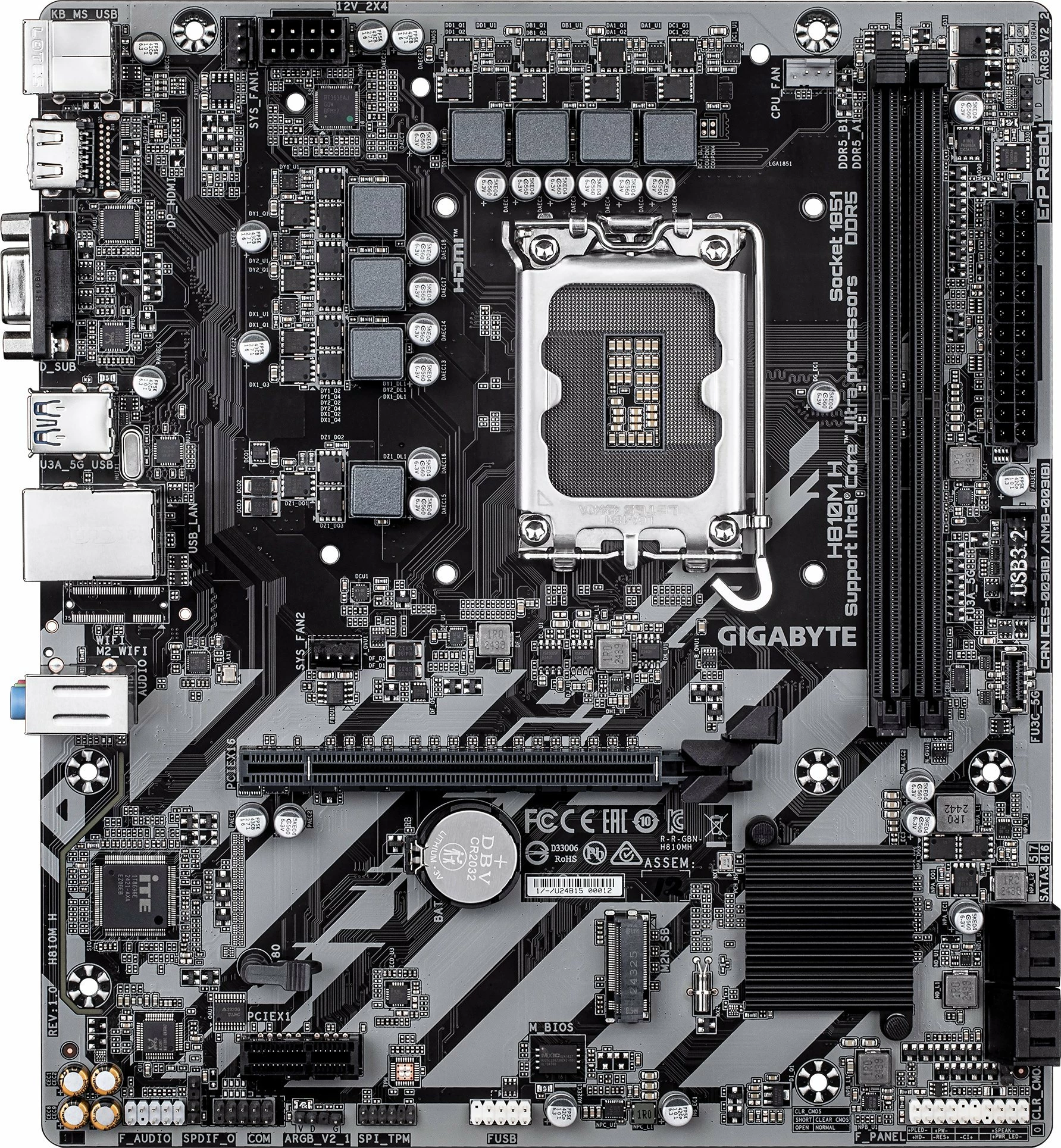 Pllakë amë Gigabyte H810M H, Micro ATX, Intel H810, LGA1851, DDR5 deri 128GB