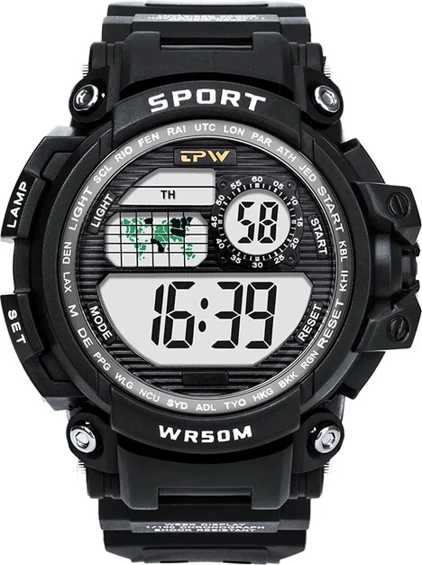 Orë sportive multifunksionale TPW WR50M me ekran dixhital