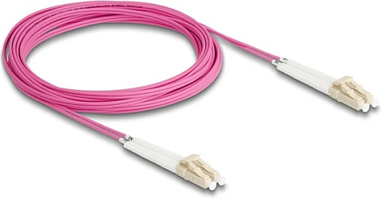 Kabllo optike DeLOCK LC Duplex në LC Duplex, OM4 multimode, 5 m, vjollcë