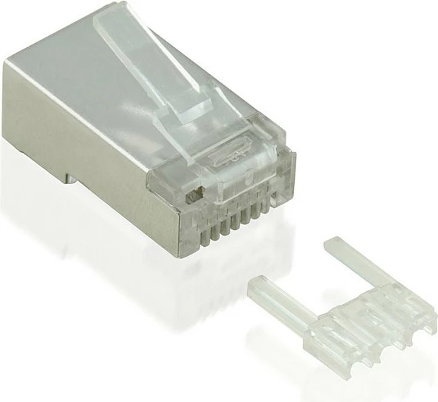 Konektor RJ-45 VALUE 21.99.3065, Cat6, paketim 100 copë, transparent/metalike
