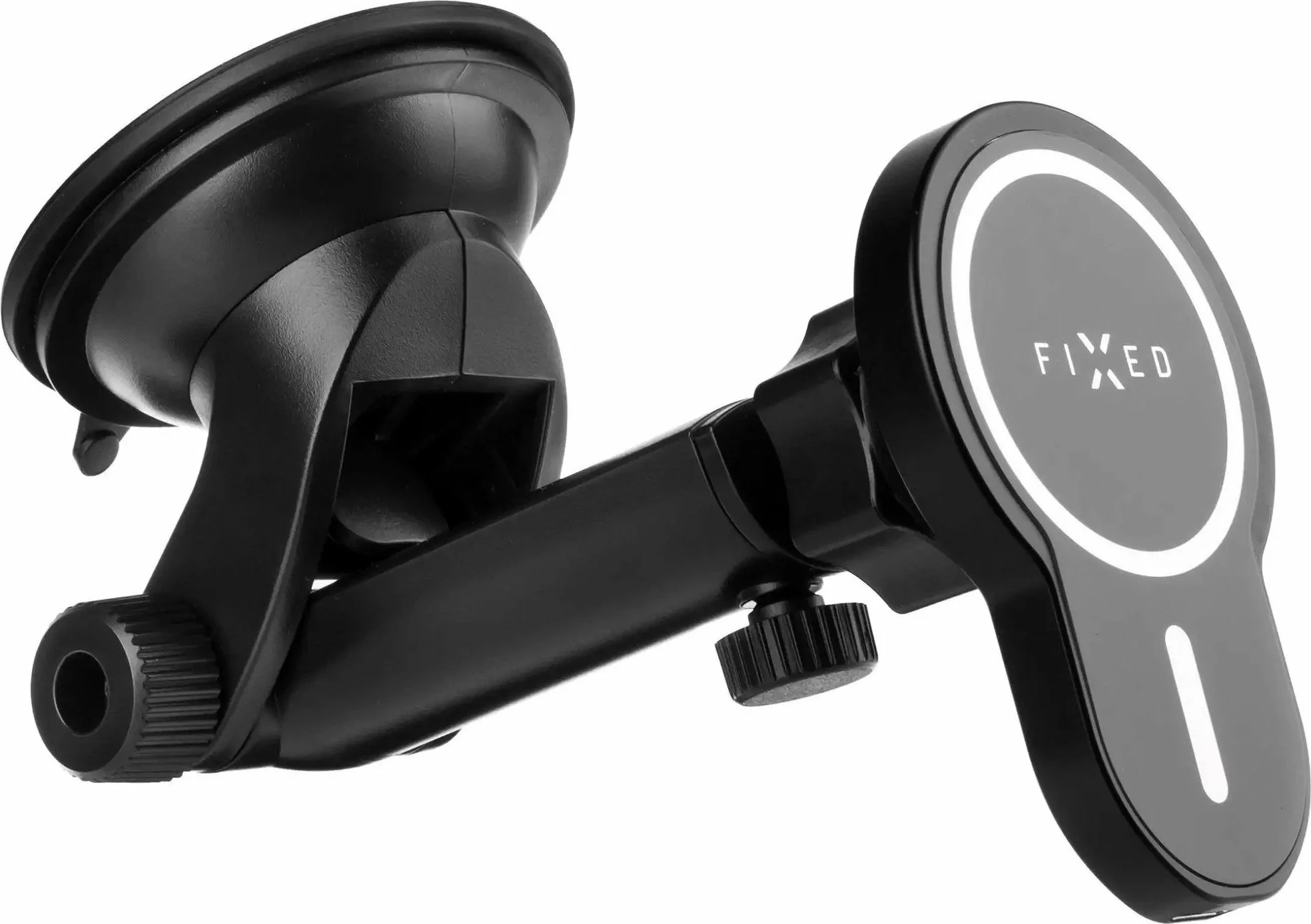 Mbajtës celulari për veturë Fixed MagClick XL FIXMCLI-XL-BK, MagSafe, karikim pa kabllo 15W, i zi, set me adapter ventilimi + kabllo USB-C 1m