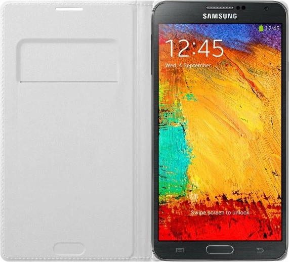 Mbështjellës Samsung EF-WN900BWE për Samsung Galaxy Note 3 N9000/N9005 me rrip, i bardhë