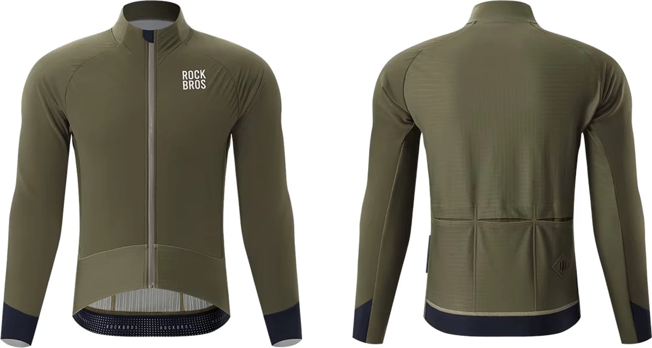 Xhaketë çiklizmi dimërore Rockbros YDWT014, dy-shtresore me fleece, XXL, e gjelbër