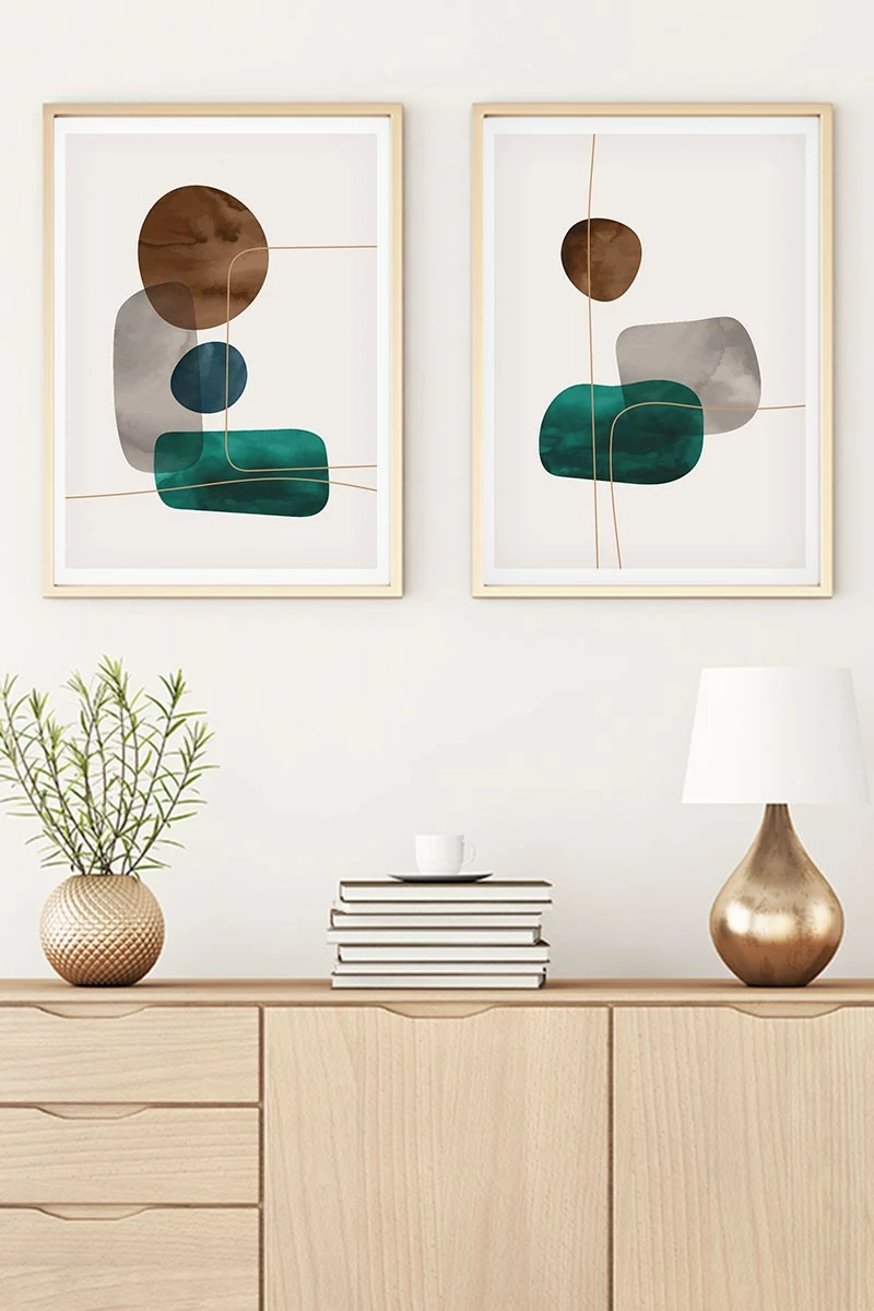 Pikturë dekorative me kornizë MDF (2 copë), Wallity, Huhu29, 70x50
