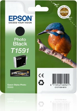 Toner Epson T1591 Photo Black, 17ml, për Stylus Photo R2000