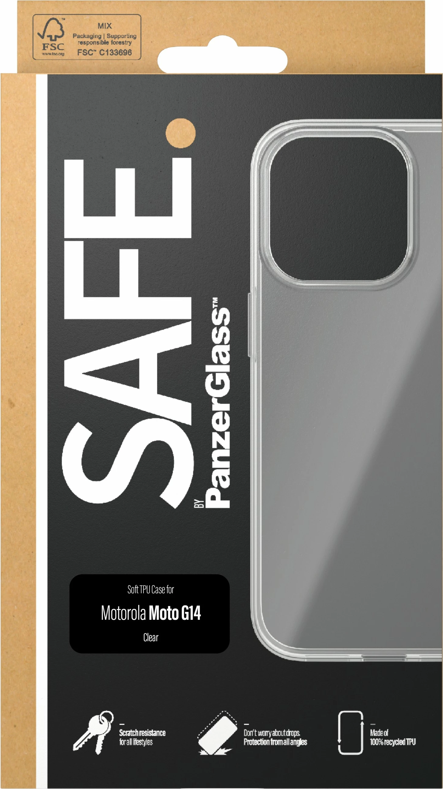 Mbështjellës PanzerGlass Moto G14 transparent