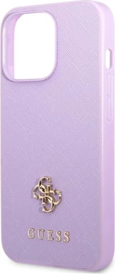 Mbështjellës Guess Saffiano 4G Small Metal Logo për iPhone 13/13 Pro 6.1", vjollcë