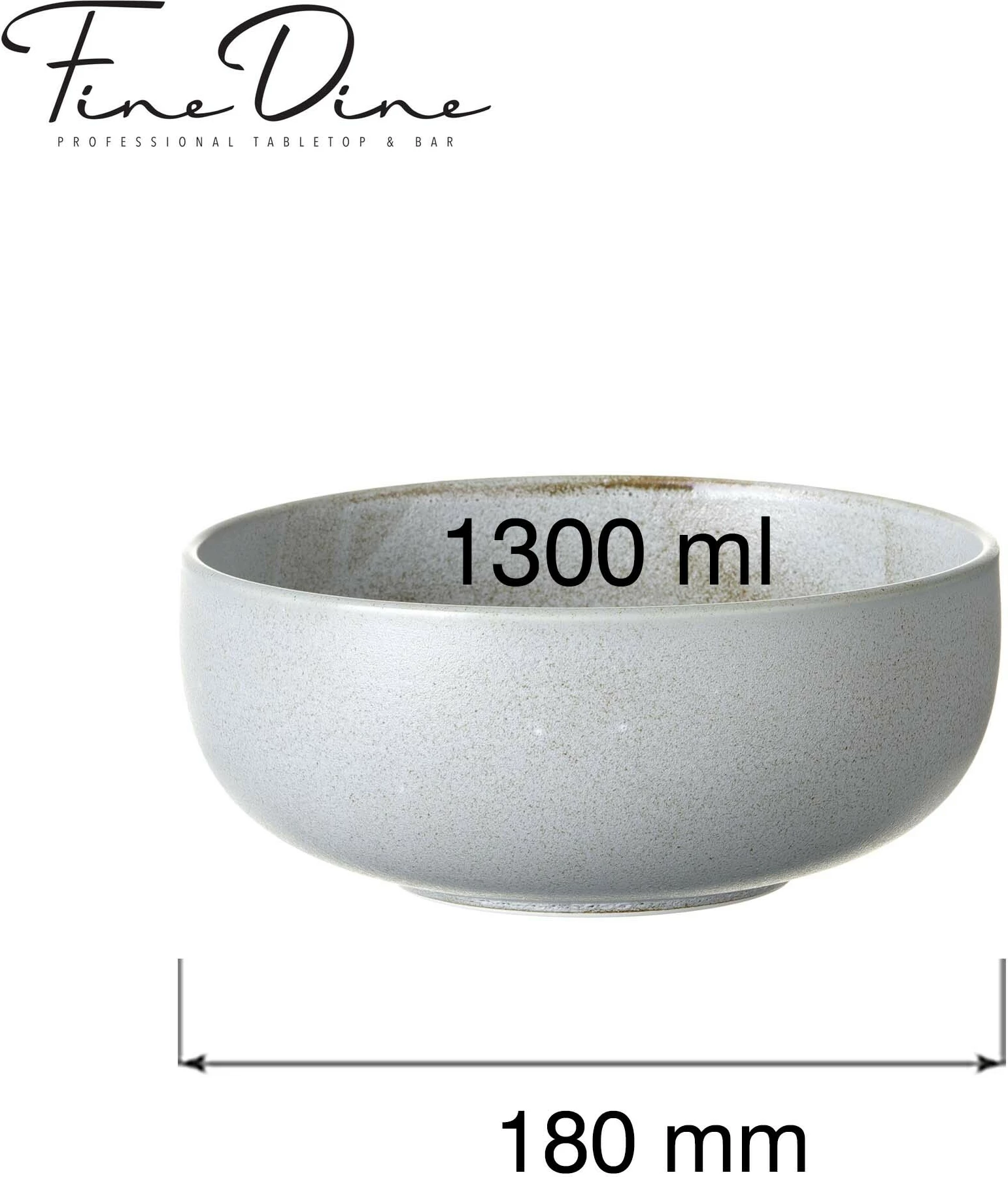 Tas porcelani Fine Dine Stark 180mm 1.3L gri set 3 copë