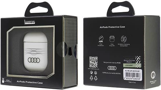 Mbështjellës Audi IML Geometric Pattern për AirPods 1/2, Bardhë