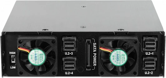 Rack mobil DeLOCK 5.25" për 4x 2.5" U.2 NVMe SSD, me kyç, alumin, i zi