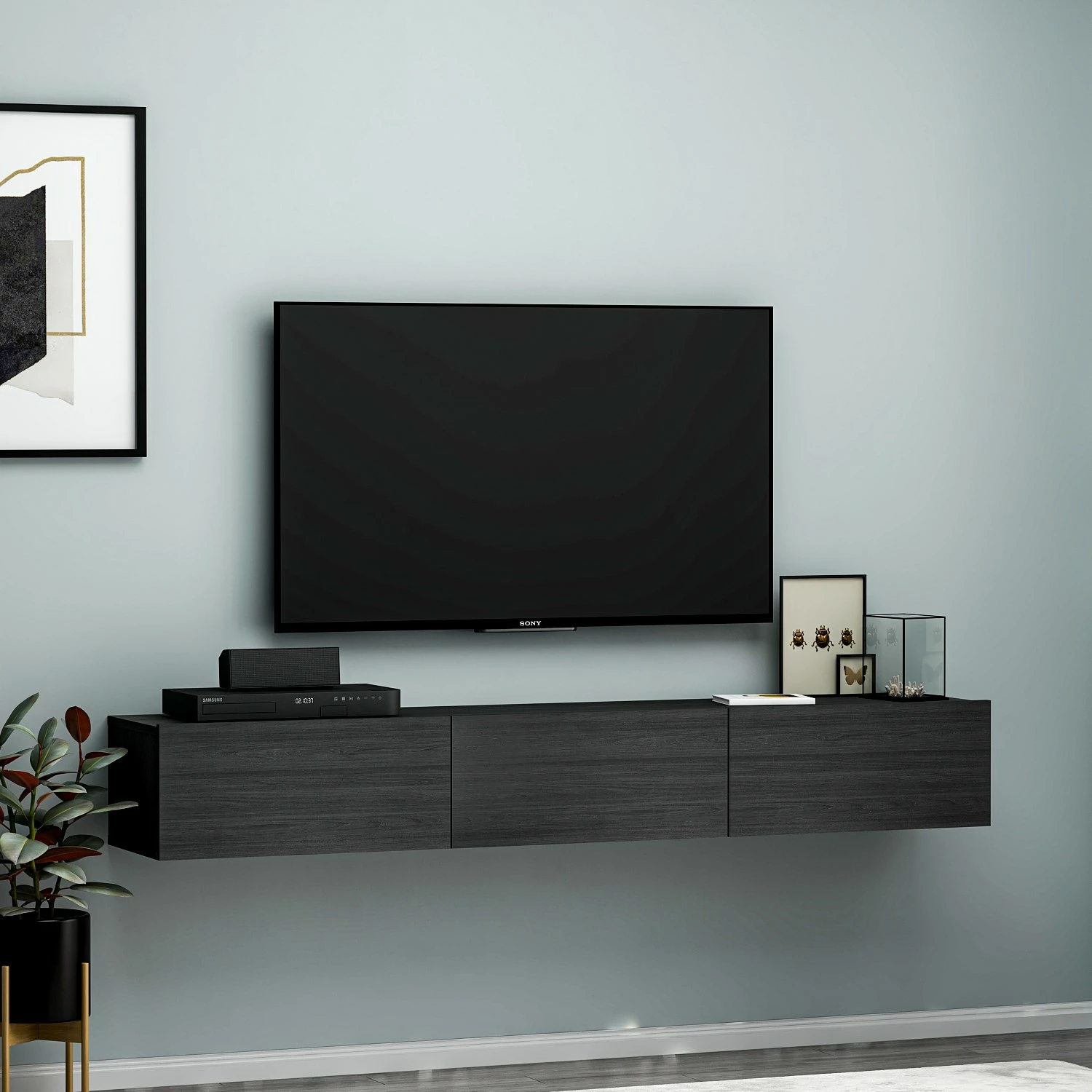 Komodë TV Hanah Home, ngjyrë terrakote e zezë