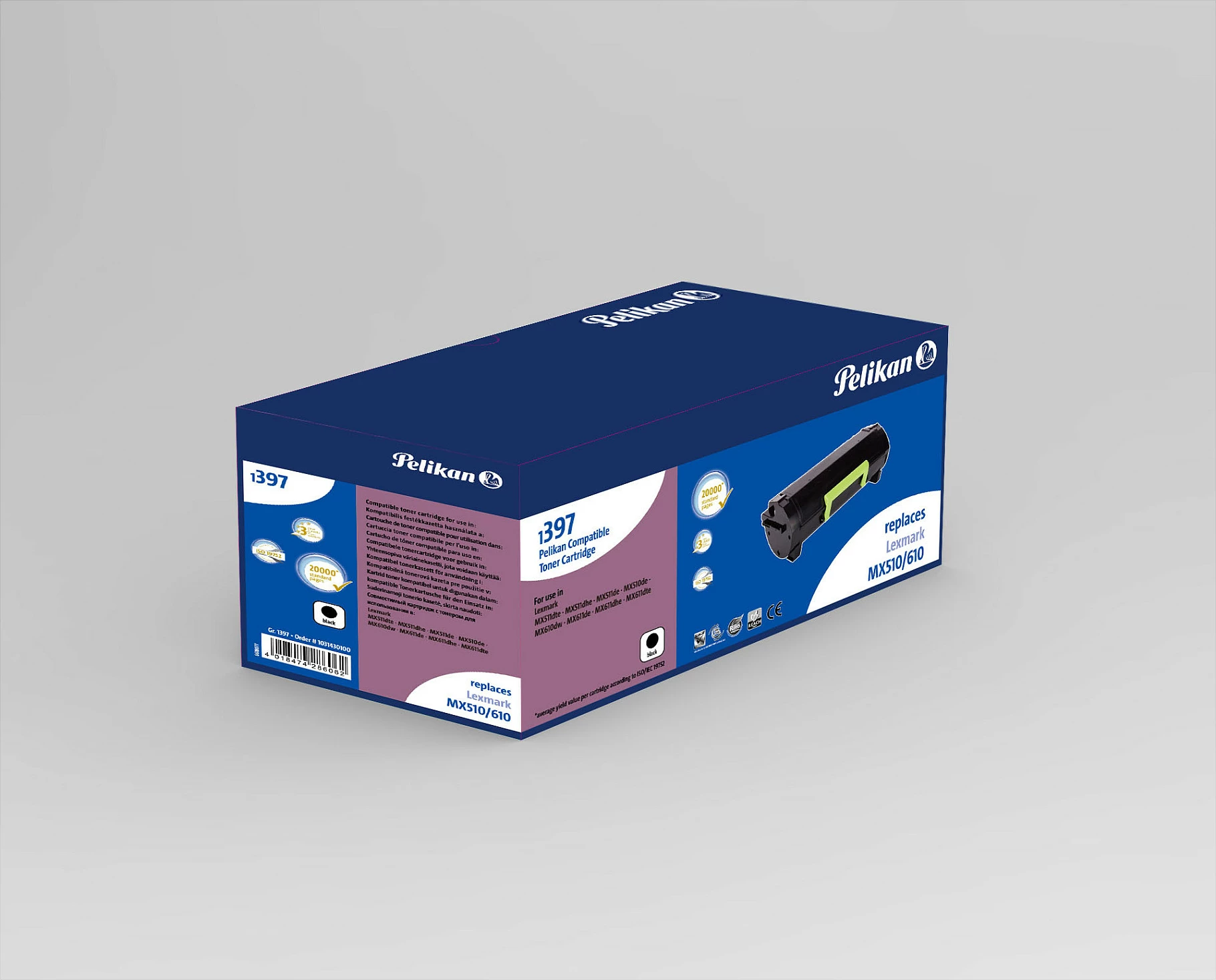 Toner Pelikan 50F2U0E kompatibil për Lexmark, 20000 faqe, i zi