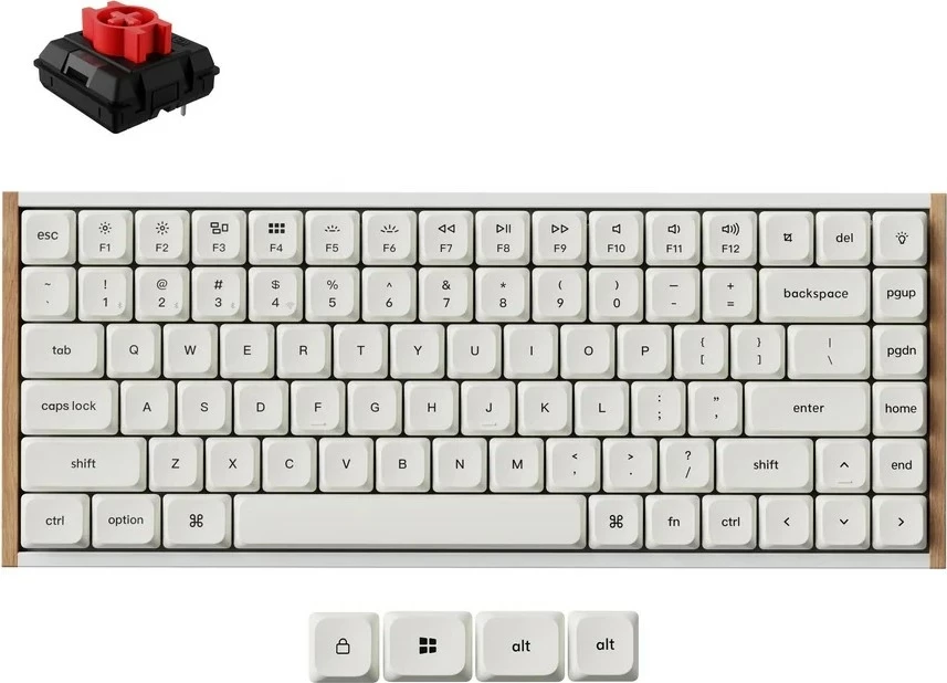 Tastierë gaming Keychron K3 Ultra 8K, 75%, Milk POM Red Switch, RGB, bardhë