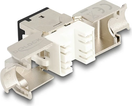 Modul Keystone DeLOCK RJ45 në LSA Cat.6A, set 10 copë, toolfree, i zi
