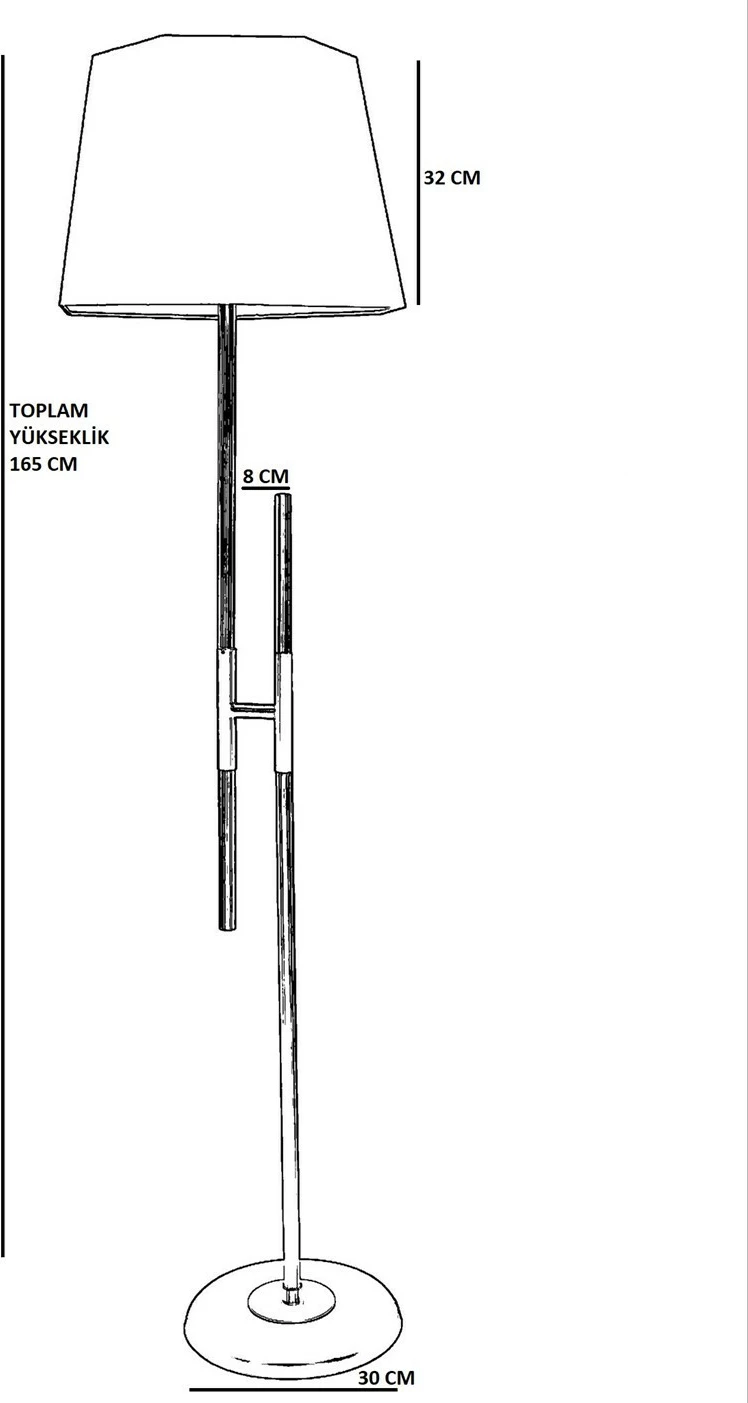 Llambë dyshemeje Opviq, 8553-7, ngjyrë e zezë, 165cm