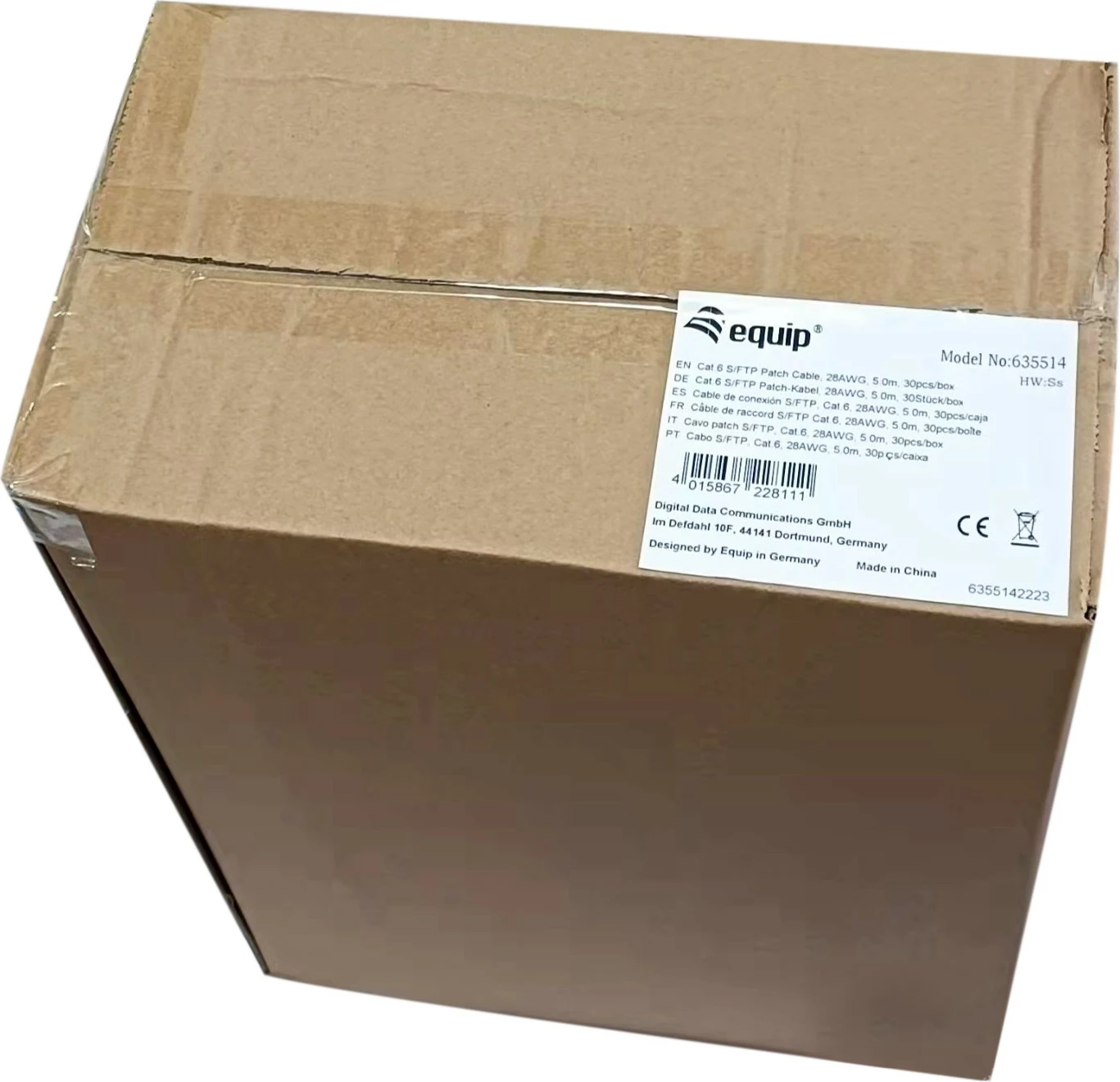 Kabllo rrjeti EQUIP Cat6 Patchkabel 5m, RJ45, S/FTP, e bardhë