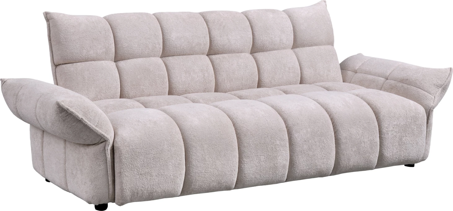 Sofabed MELU, material stof, bezhë, me susta xhepi, 240-250x90x85cm