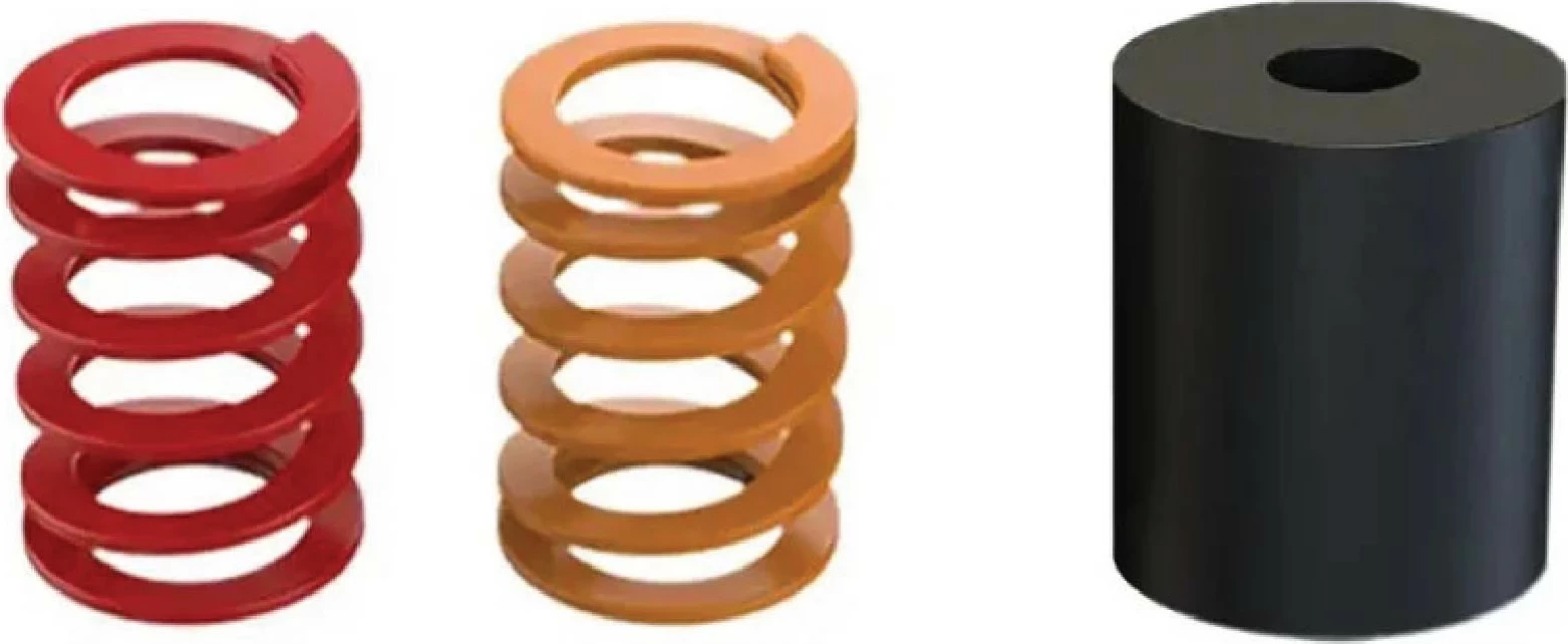 Set aksesorësh për pedale, Moza SR-P RS17, susta rezistence + stopper frenë, zi/kuqe/portokalli