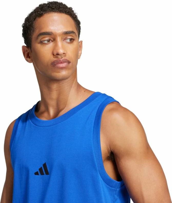 Maicë pa mëngë për meshkuj adidas Essentials Small Logo Tank JE8978, e kaltër