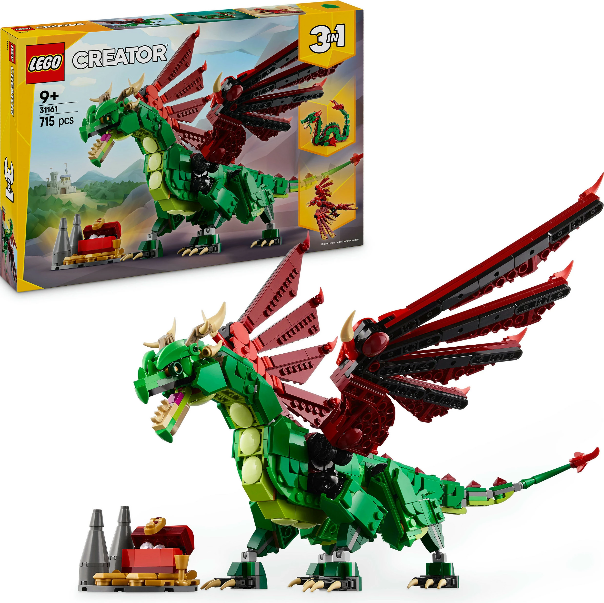 Set ndërtimi LEGO Creator Green Dragon 31161, shumëngjyrësh