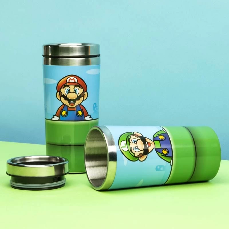 Gotë termike udhëtimi Paladone Super Mario Warp Pipe 470 ml, jeshile/kaltër