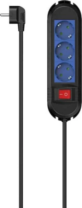 Kabllo vazhduese Hama, 3 priza, 1.5 m, zezë/kaltër 223043