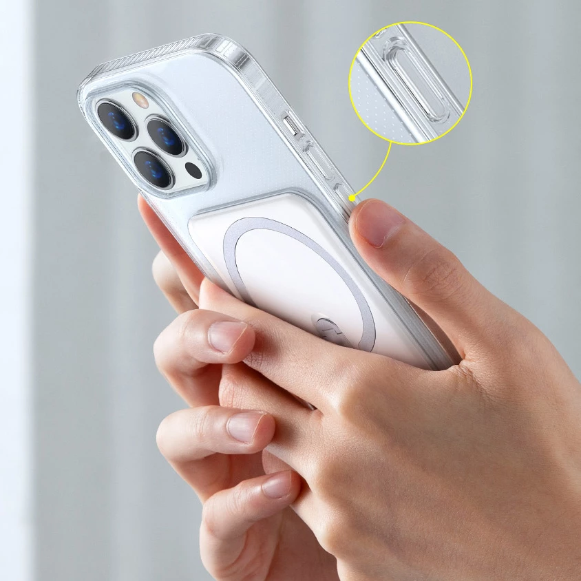 Mbështjellës magnetik Baseus për iPhone 13 Pro 6.1" (2021), me mbajtëse, Transparent