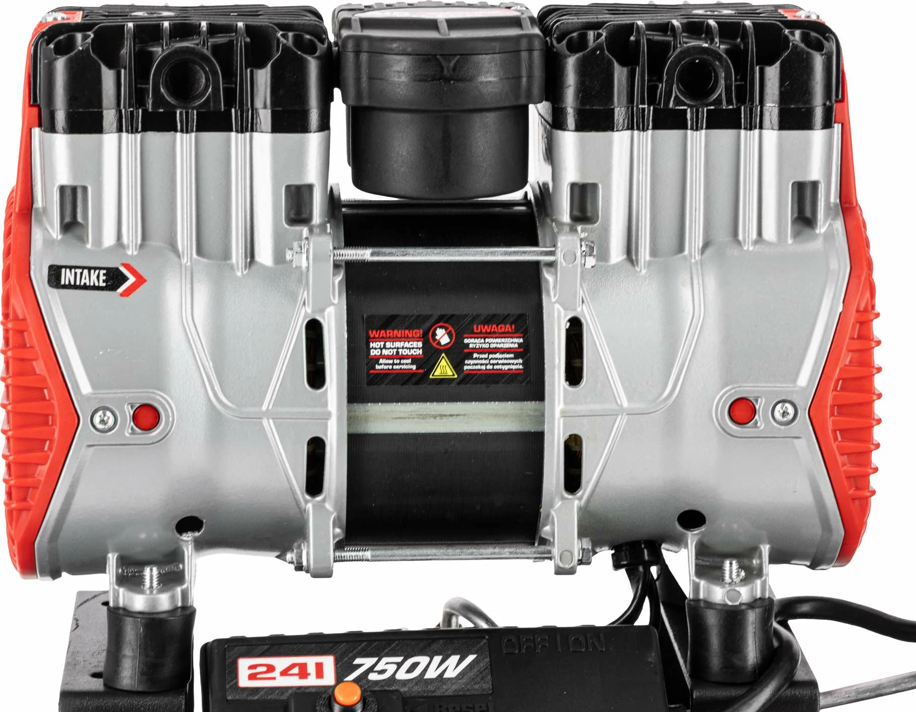 Kompresor ajri pa vaj PROLINE P200004 24L 750W/1HP 8 bar 167 l/min, zi/kuq