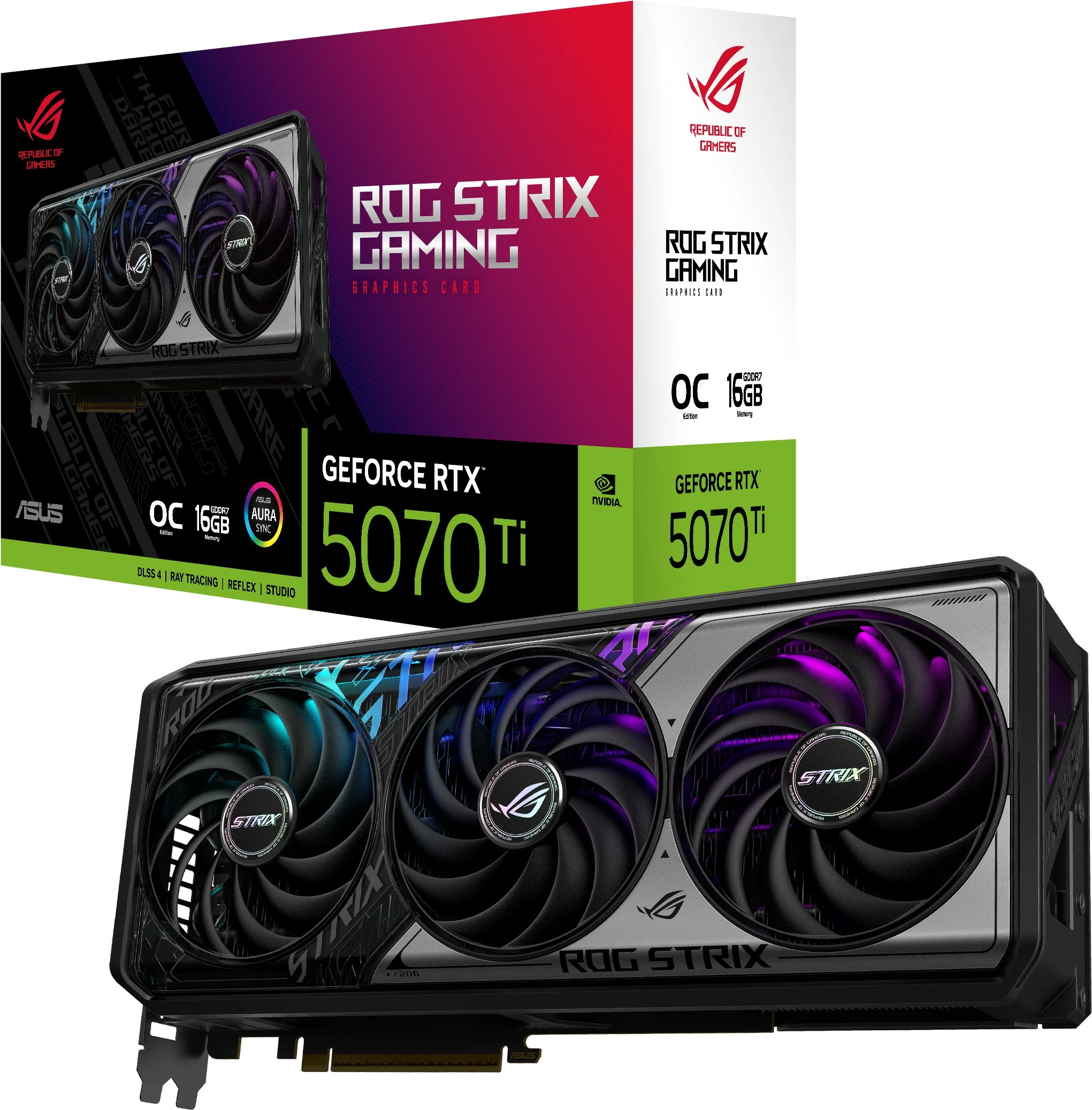 Kartelë grafike ASUS ROG STRIX RTX5070 Ti 16GB, multingjyrëshe