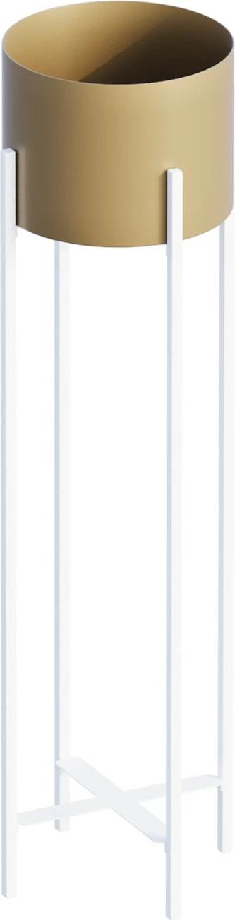 Vazo dekorative Aberto Design, GED-025-C, e bardhë dhe e artë, 23x78x23cm