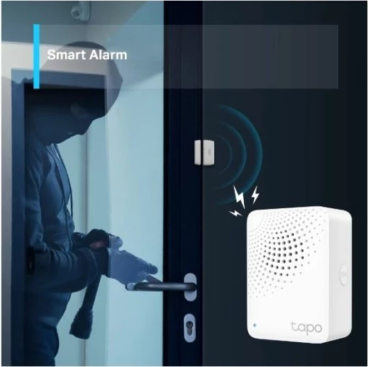 Smart hub TP-LINK Tapo H100, Wi‑Fi 2.4GHz, deri 64 pajisje, 868/922MHz, i bardhë, me Smart Button